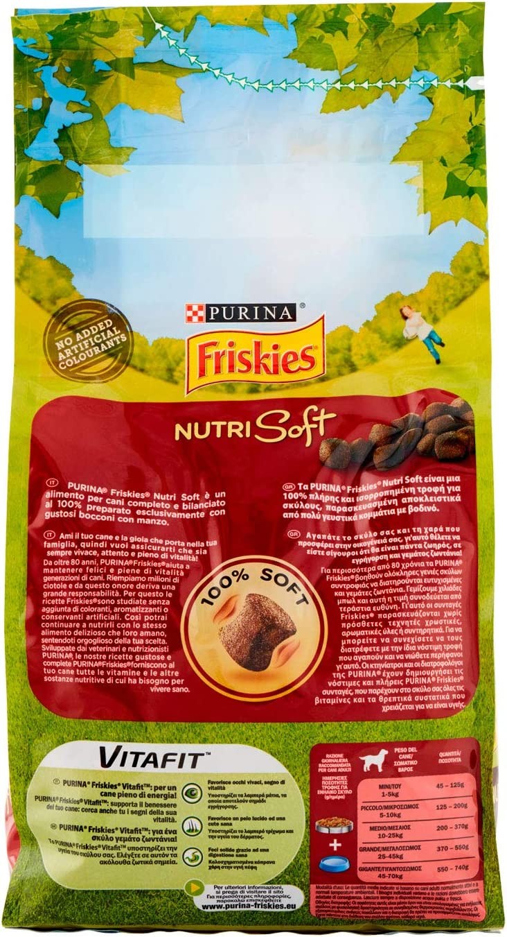 Friskies Crocchette Cane Vitafit Nutri Soft con Manzo Purina, 1500g