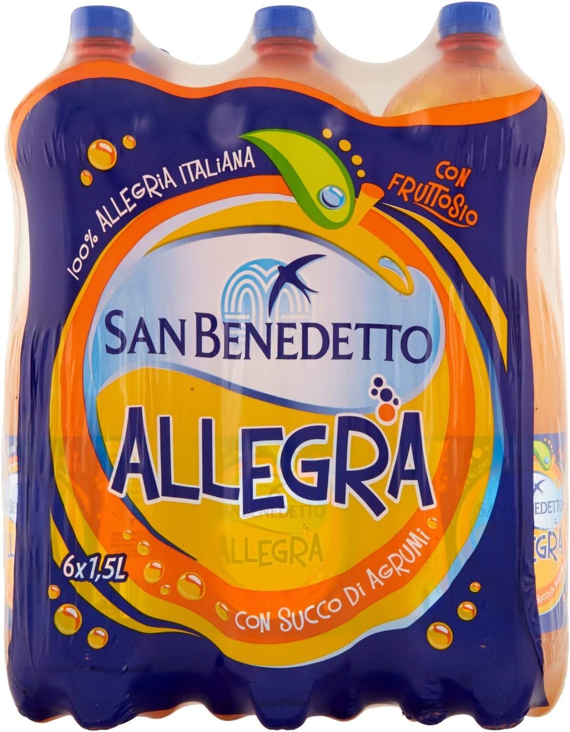 San Benedetto - Aranciata, con fruttosio - 1500 ml [confezione da 6]