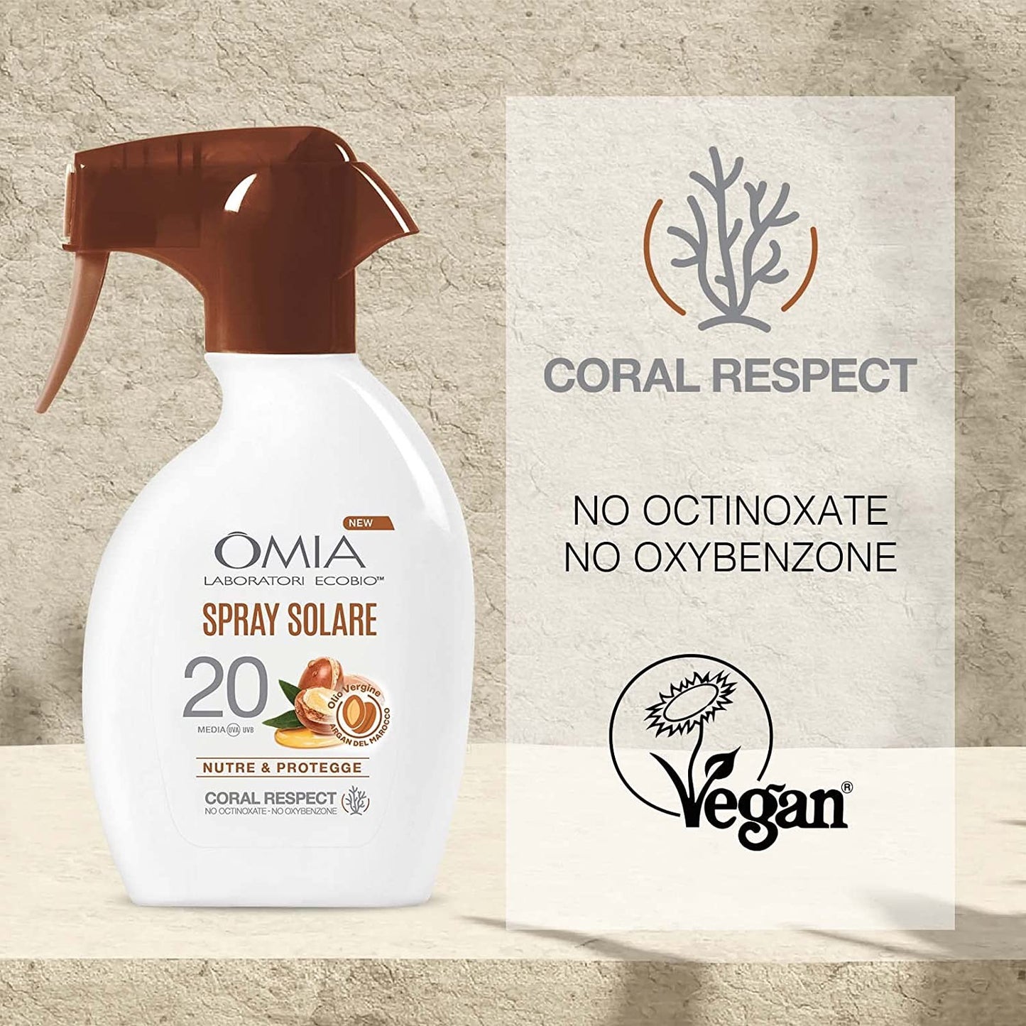 Omia, Latte Solare Protettivo SP30 Viso e Corpo con Olio di Argan del Marocco, Protezione Solare Alta, Per Pelli Chiare e Sensib