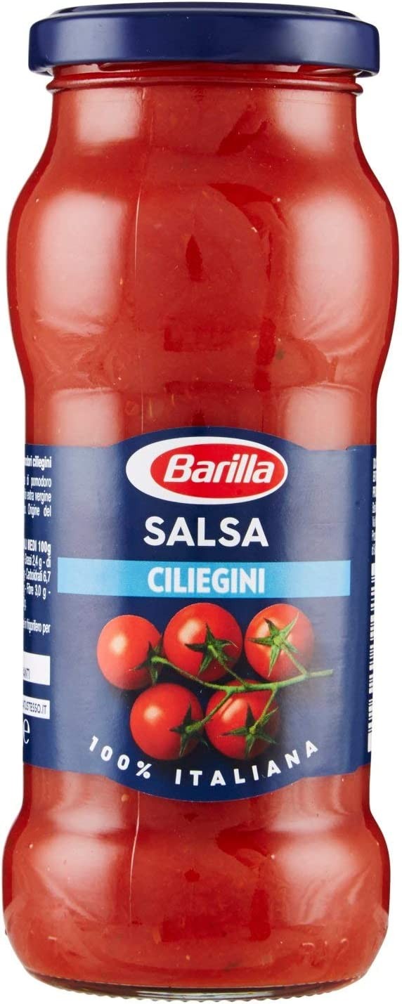 Barilla Sugo con Pomodori Ciliegini 100% Italiani, Salsa Pronta Classica, Senza Glutine - 300 gr