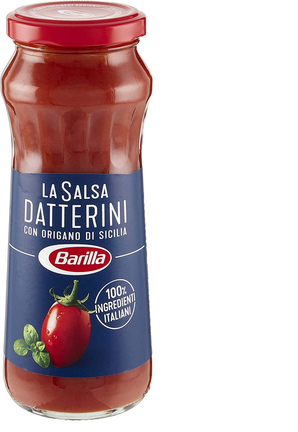 Barilla Salsa Pronta con Pomodori Datterini 100% Italiani e Origano di Sicilia, Senza Conservanti e Aggiunti, 300g