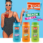DELICE SOLAIRE Doccia Shampoo Solare Bronze Beach Party Tango 300 ml, Maracuja e Rosa, Bagnodoccia e Shampoo in Uno