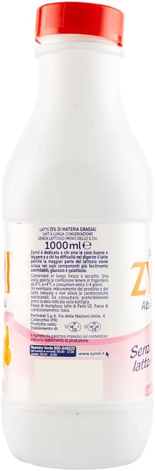 LATTE UHT ZYMIL GUSTOSO DIGERIBILE 1lt - confezione da 6 bottiglie