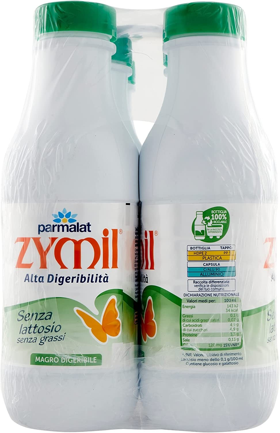 Zymil Latte UHT Scremato - Magro Digeribile - 6x1 lt – Raspada