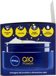 NIVEA Q10 POWER Crema Notte Viso Rimpolpante 50 ml, Crema viso anti-età da notte per 24 ore di idratazione, Crema antirughe con