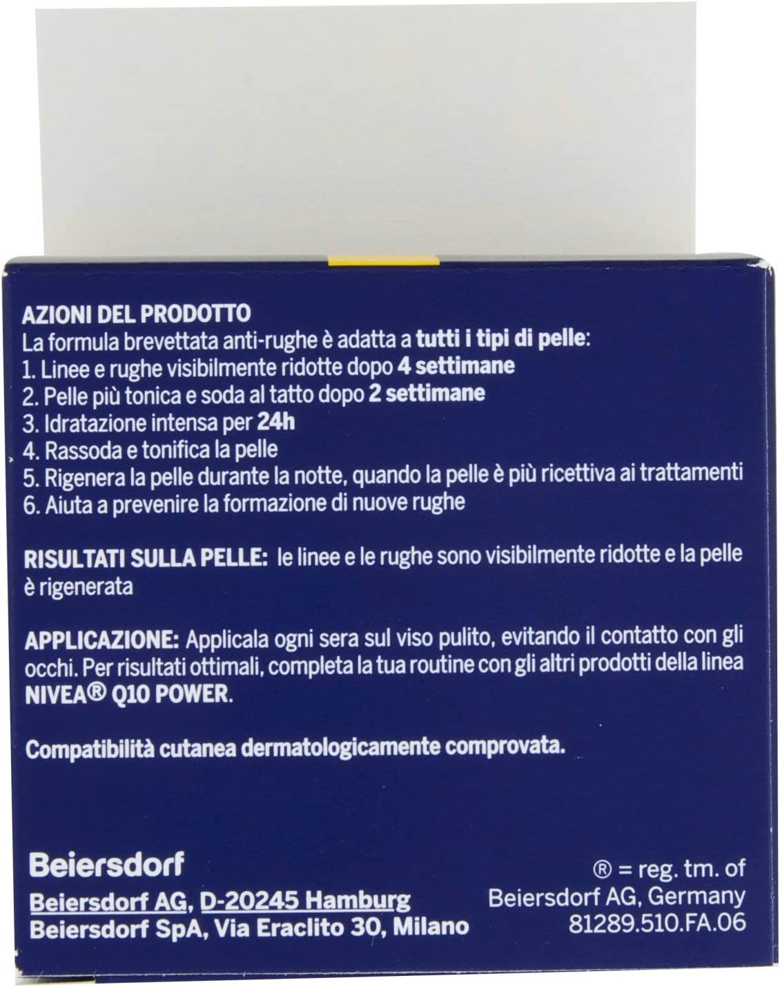 NIVEA Q10 POWER Crema Notte Viso Rimpolpante 50 ml, Crema viso anti-età da notte per 24 ore di idratazione, Crema antirughe con