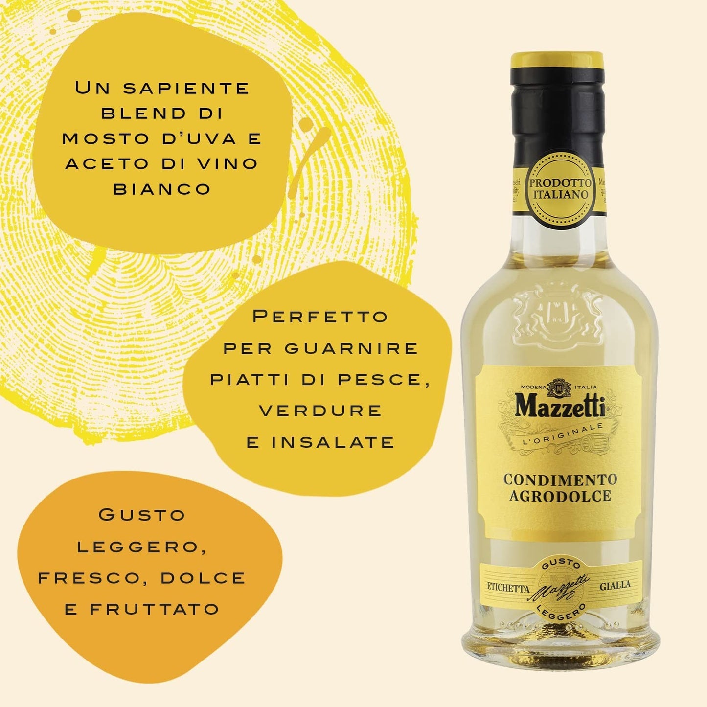 Mazzetti l'Originale - Condimento Agrodolce Bianco, 250 ml