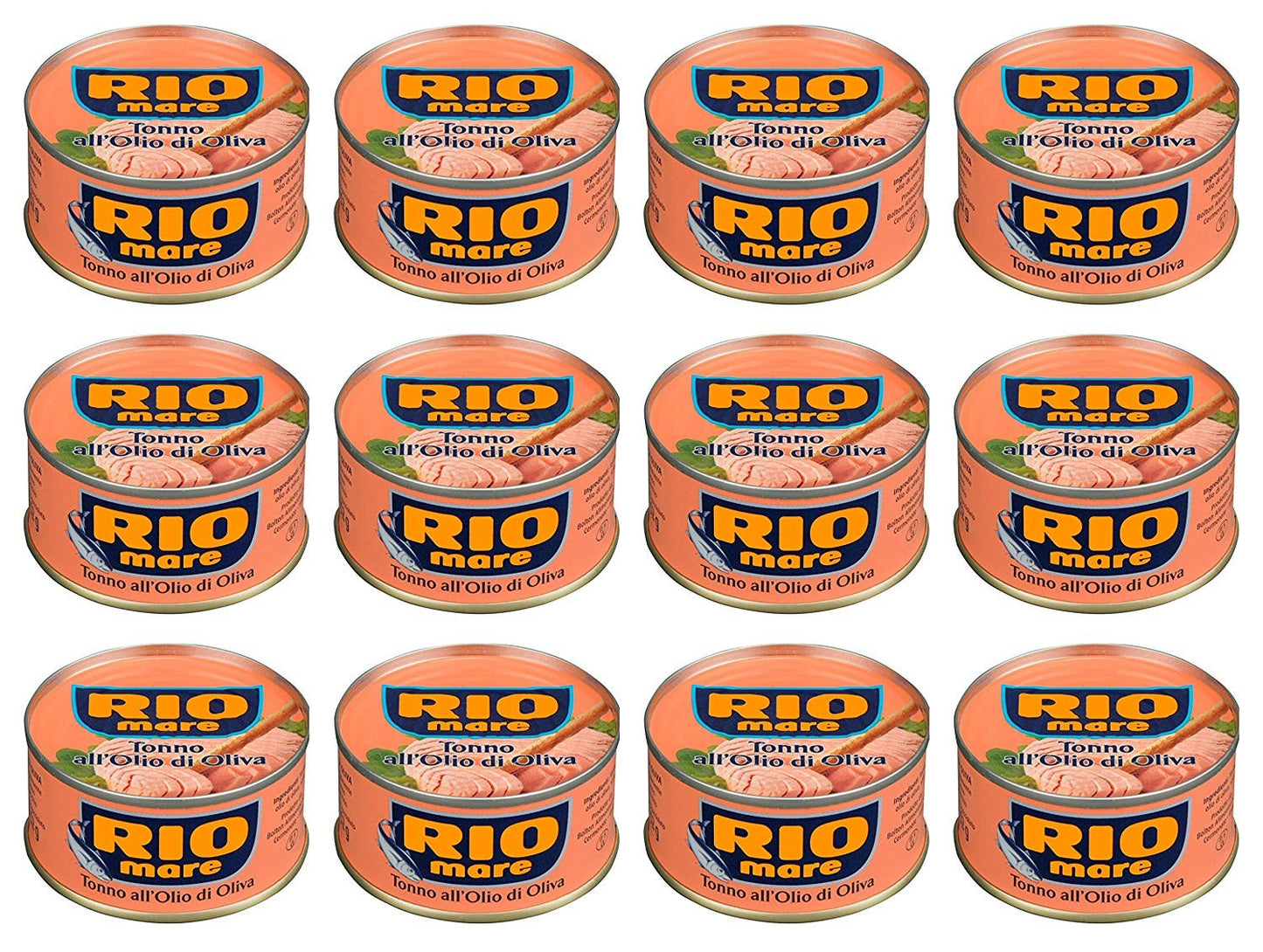 Rio Mare: Set of 12 Cans of Tuna Fish in Olive Oil, Yellowfin Tuna Quality  Pack of 12, 80g (2.82oz)  960g