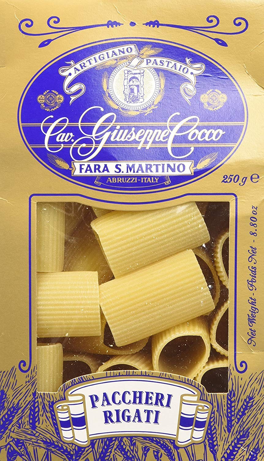 Artigiano Pastaio Formato Paccheri Rigati N.76 Cavalier Giuseppe Cocco Fara San Martino Abruzzo - 250 g