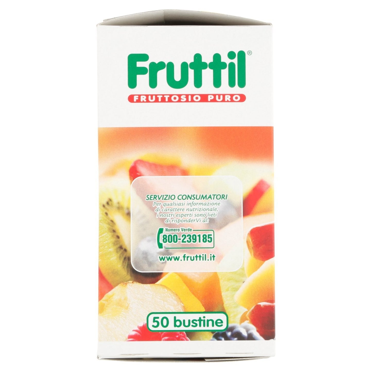 Fruttil - Fruttosio Puro - 6 confezioni da 50 pezzi da 4 g [300 pezzi, 1200 g]