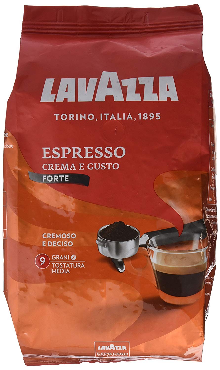 Lavazza Caffè in Grani per Macchina Espresso Crema e Gusto Forte - Confezione da 1 Kg