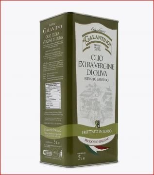 Olio extra vergine di oliva Prodotto Italiano Estratto a freddo Fruttato Intenso Latta da 5 Litri