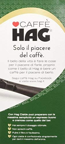 18 Cialde Monodose Espresso Decaffeinato Caffe' Hag Filtro Carta 44 mm