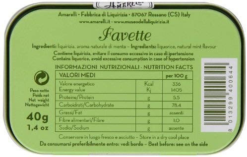 Amarelli Liquirizia scatola latta 40 gr. "GREEN" - FAVETTE ALLA MENTA