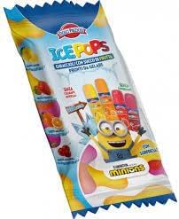 Dolci Preziosi Ice Pop Minions Ghiaccioli con succo di frutta pronti da congelare; 6 confezioni da 10 ghiaccioli gusto limone, fragola, arancia , lampone