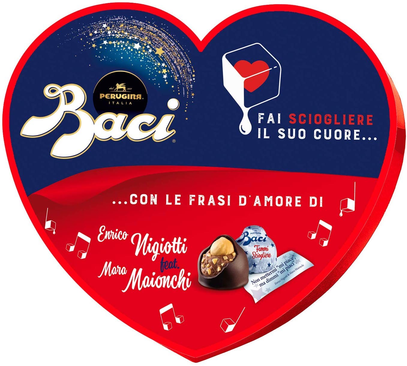 Baci Perugina Autografi d'Amore Cioccolatini Ripieni al Gianduia e Nocciola Intera - Scatola Cuore, 171 g