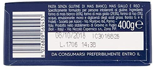 Barilla Pasta Senza Glutine Ditalini Rigati Gluten Free, 400 Gr