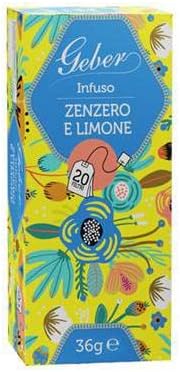 Infuso per tisane Confezione da 20 Filtri ZENZERO E LIMONE, GEBER