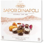 Crispo Sapori di Napoli - Scatola Assortita 250 g con Sfogliatella, Baba, Caffe - Praline di Cioccolato a Latte ripiene di Crema