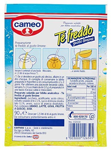Cameo - Te' Freddo Al Limone - 24 pezzi da 90 g [2160 g]