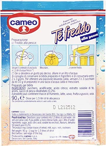 Cameo - Te' Freddo Alla Pesca, Preparato Solubile Per Bibita Analcolica - 24 pezzi da 90 ml [2160 ml]