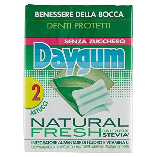 Daygum Natural Fresh, Gomme da Masticare - 4 confezioni da 2 astucci [8 astucci]