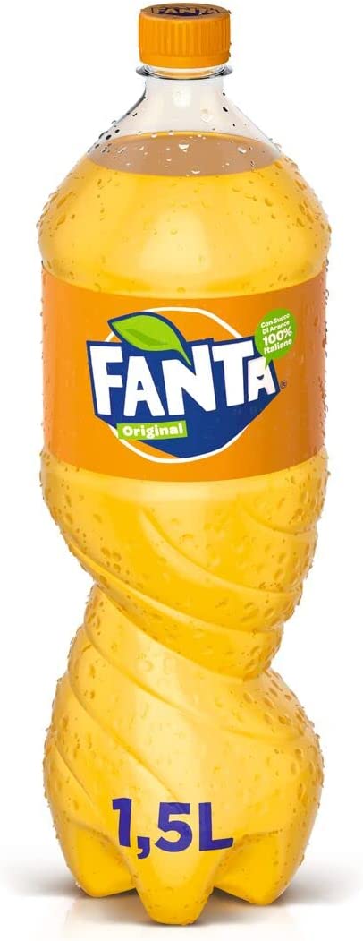 Fanta Original Gusto di Arancia – 1 Bottiglia da 1.5 L, con Succo di Arance Italiane, Senza Aggiunta di Conservanti, Bottiglia PET 100% riciclabile, Gusto Rinfrescante, Bevanda Analcolica Frizzante