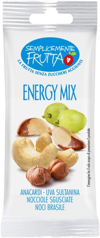 Eurocompany Energy Mix "Semplicemente Frutta" - La Frutta Senza Zuccheri Aggiunti e Senza Conservanti - 12 bustine da 30g