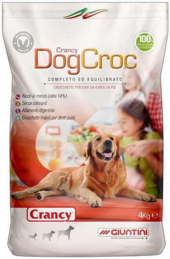 Giuntini Crancy DogCroc 4kg x 4 Mangime Completo per Cani Adulti