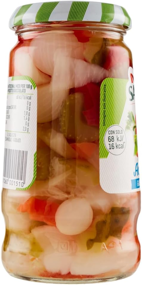 Saclà - Acetelli, Giardiniera, Verdure Miste all'Aceto di Vino - 12 pezzi da 290 g [3480 g]