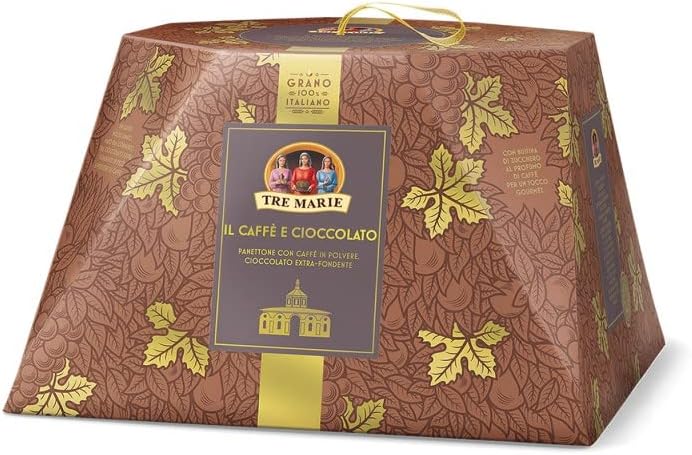 CAIYA Tre Marie Panettone al Gusto Caffè e Cioccolato Extra Fondente, 930 g Novità 2022, 1 item