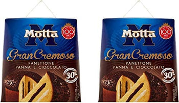 CONFEZIONE DA 2 PANETTONE MOTTA Gran Cremoso. 800g farcito con PANNA e CIOCCOLATO