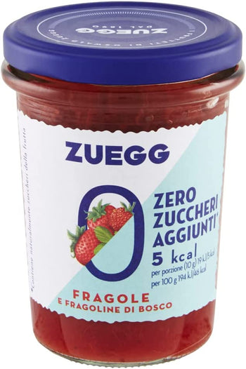 Zuegg Zero Zuccheri Aggiunti Fragole e Fragoline di Bosco - 220 g