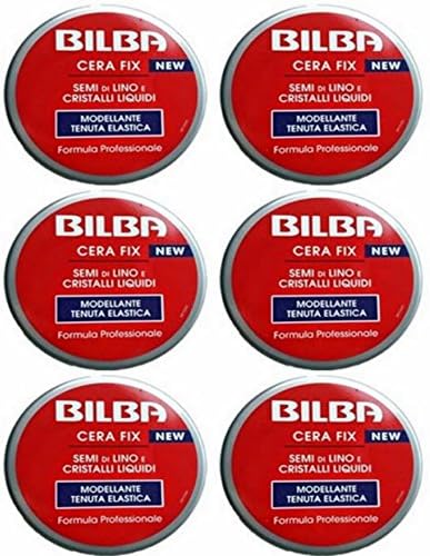 6 Bilba Cera per capelli FIX modellante tenuta elastica semi di lino e cristalli