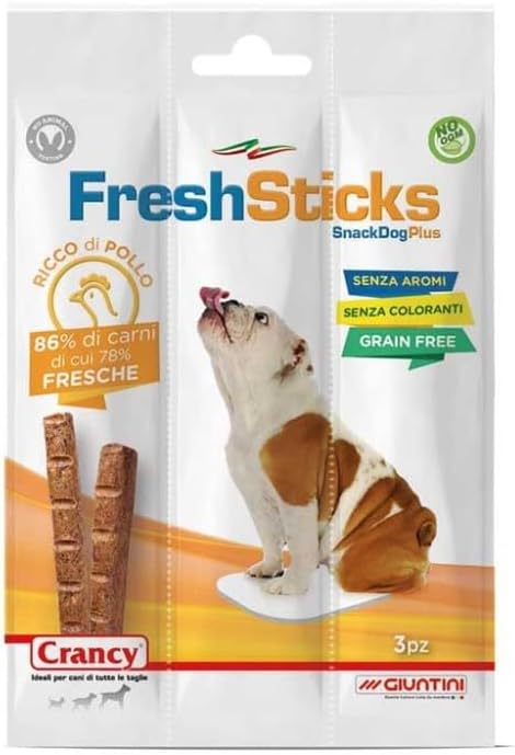 Giuntini CRANCY Dog Fresh Sticks Pollo 10GR30PZ, Giallo, L