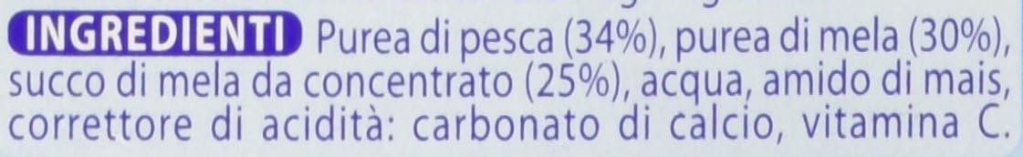 Mellin - Omogeneizzato Pesca - 12 confezioni da 2 pezzi da 100 g [24 pezzi, 2400 g]