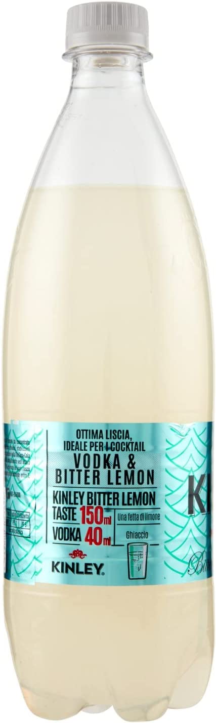 Kinley Bitter Lemon – 1 Bottiglia da 750 ml, Limonata Amara Adatta alla Mixology, Per Drink Rinfrescanti e Dal Sapore Inconfondibile, Bottiglia PET 100% Riciclabile, Bevanda Analcolica