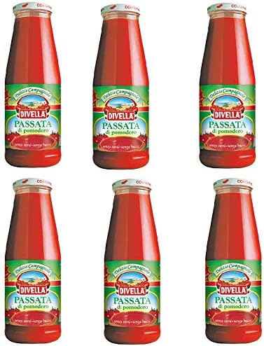 Passata di Pomodoro DIVELLA corposa, 100% italiano - 6 bottiglie da 700 g [4200 g]