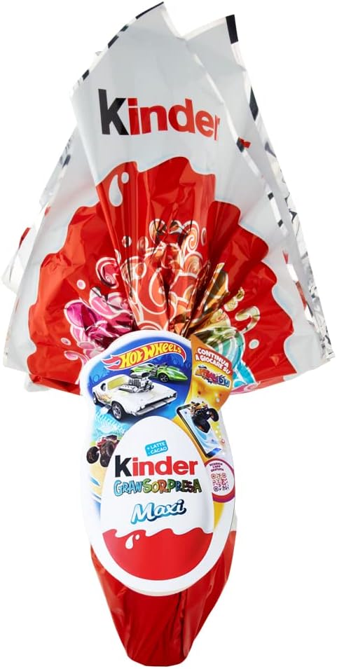 Kinder Gransorpresa Maxi Uova di Cioccolato 220 g, con Gran Sorpresa, Hot Wheels - Lui - Ferrero - Pasqua 2022