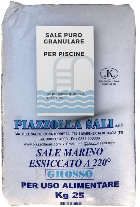 2 Sacchi da 25 kg sale marino essicato per addolcitori acqua filtro depuratori casa piscina