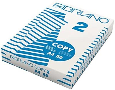 Fabriano Carta per Fotocopie Copy 2, Formato A4, 80 gr, Confezione da 5 risme da 500 Fogli