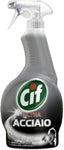 Cif Ultra Acciaio, Sgrassatore Cucina e Bagno, Formato 500 ml, Con Agenti Lucidanti, Non Lascia Aloni, Ideale su Calcare, Macchie d'Acqua e Unto