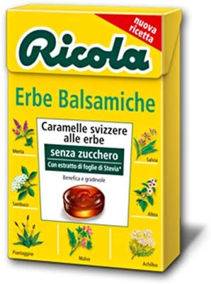 Caramelle RICOLA ERBE BALSAMICHE in Astuccio pezzi 10 - Senza Zucchero, Solo Aromi Naturali