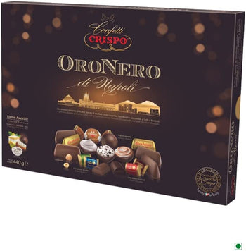 CRISPO ORO NERO DI NAPOLI - PRALINE RIPIENE DI MORBIDE CREME ASSORTITE - GIANDUIOTTI E CIOCCOLATINI 440g