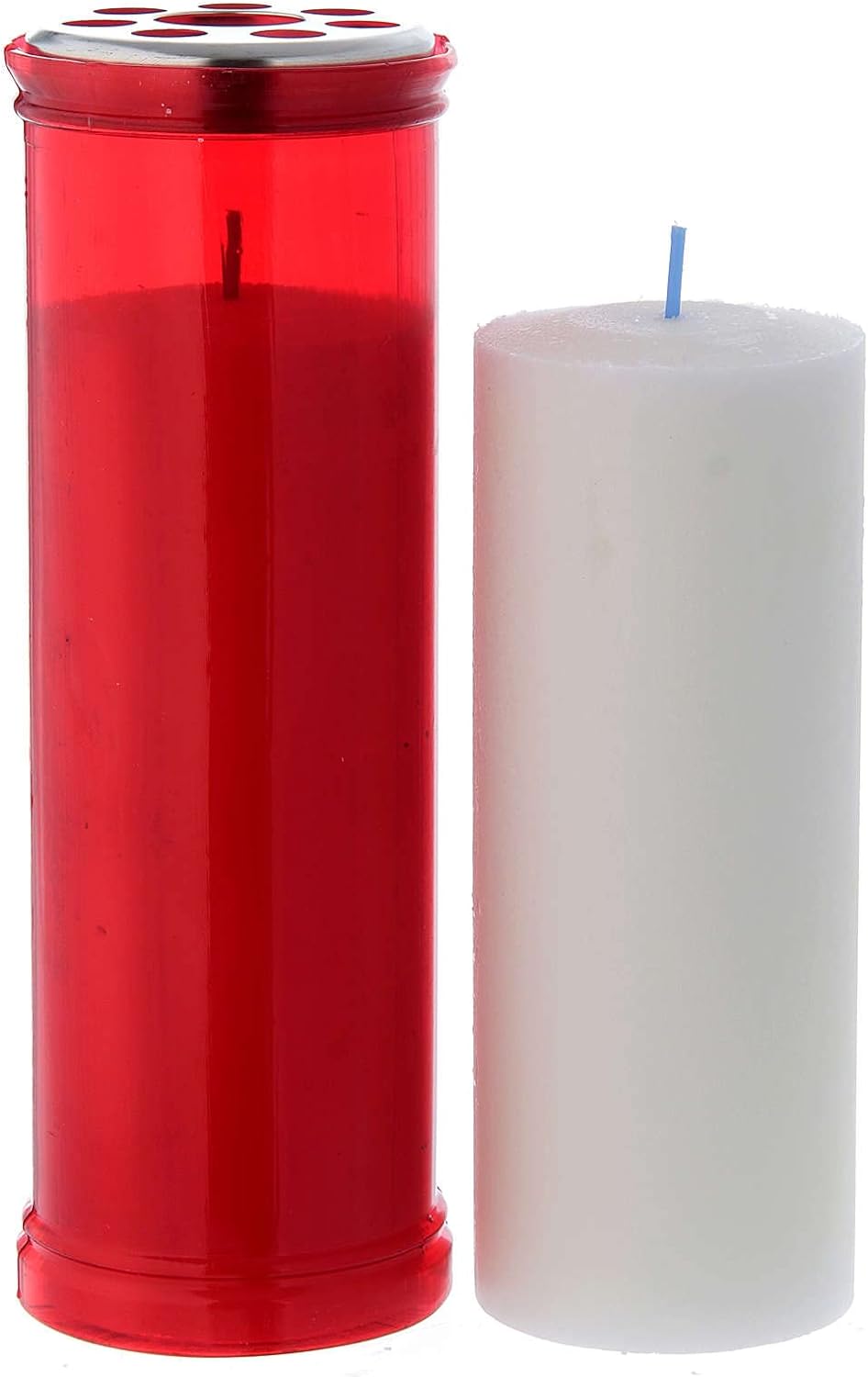 Lumino votivo colore rosso T50 cera bianca