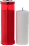 Lumino votivo colore rosso T50 cera bianca