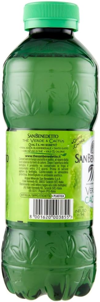 12X San Benedetto The Verde & Cactus con Infuso di Thè 500ml [CAIYA® BOX da 12 Bottiglie]