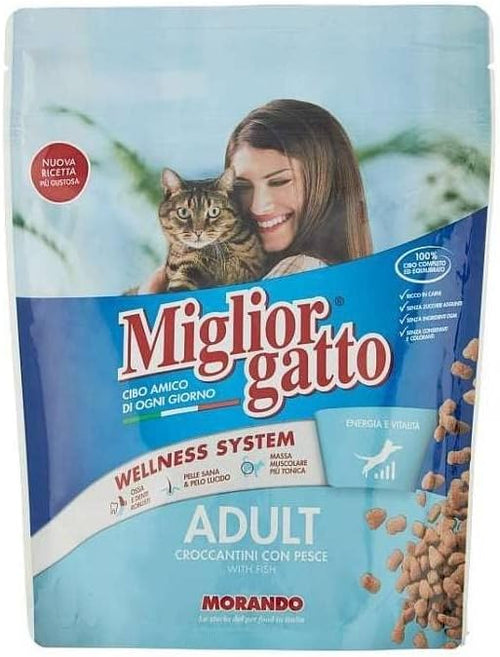 Morando Miglior Gatto, Croccantini Pesce, Confezione da 9 x 400g