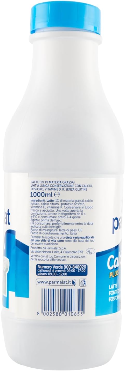 Parmalat Calcium Plus, Latte UHT con Calcio e Vitamina D, 1L