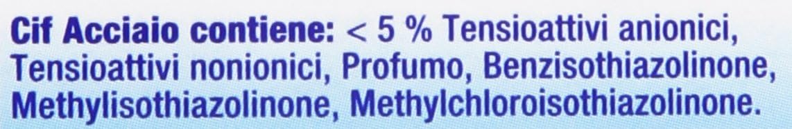 Cif - Acciaio, Detersivo con Agenti Lucidanti - 6 pezzi da 500 ml [3 l]